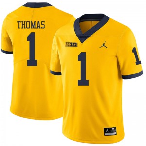 #1 Ambry Thomas Michigan Jordan Brand Men's Player Jersey Yellow