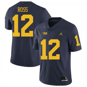 #12 Josh Ross University of Michigan Jordan Brand Men's Football Jersey Navy