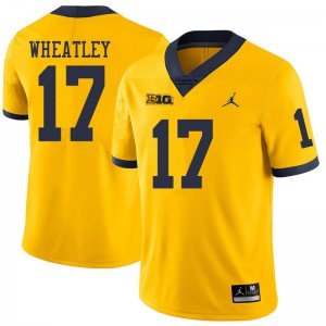 #17 Tyrone Wheatley Michigan Jordan Brand Men's High School Jersey Yellow