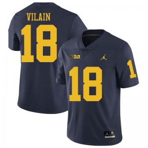 #18 Luiji Vilain Michigan Wolverines Jordan Brand Men's Stitched Jerseys Navy