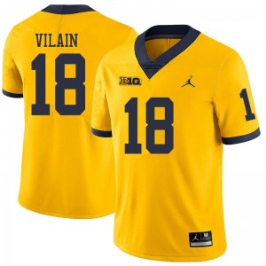 #18 Luiji Vilain Michigan Jordan Brand Men's Player Jerseys Yellow