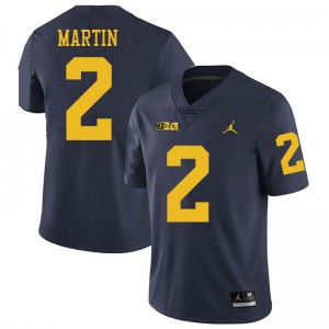 #2 Oliver Martin Michigan Jordan Brand Men's Stitch Jerseys Navy