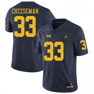 #33 Camaron Cheeseman Michigan Wolverines Jordan Brand Men's Football Jersey Navy