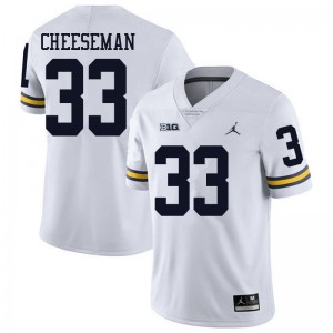 #33 Camaron Cheeseman Wolverines Jordan Brand Men's Player Jersey White
