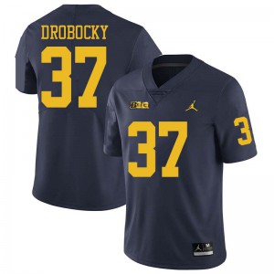 #37 Dane Drobocky Michigan Jordan Brand Men's NCAA Jersey Navy