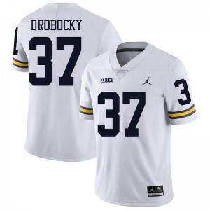 #37 Dane Drobocky University of Michigan Jordan Brand Men's Player Jersey White