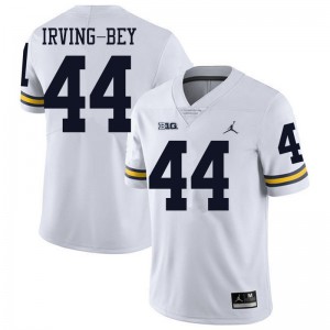 #44 Deron Irving-Bey Wolverines Jordan Brand Men's Football Jerseys White