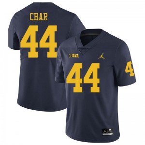 #44 Jared Char University of Michigan Jordan Brand Men's Official Jersey Navy