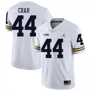 #44 Jared Char University of Michigan Jordan Brand Men's NCAA Jerseys White