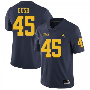 #45 Peter Bush Michigan Wolverines Jordan Brand Men's Football Jersey Navy