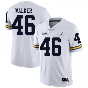 #46 Kareem Walker Michigan Jordan Brand Men's University Jerseys White