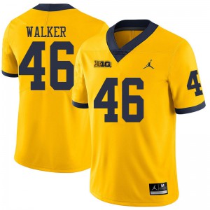 #46 Kareem Walker University of Michigan Jordan Brand Men's Embroidery Jersey Yellow