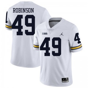 #49 Andrew Robinson Michigan Jordan Brand Men's Embroidery Jerseys White