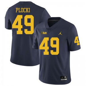 #49 Tyler Plocki Michigan Jordan Brand Men's NCAA Jersey Navy