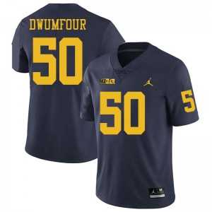 #50 Michael Dwumfour Wolverines Jordan Brand Men's College Jerseys Navy