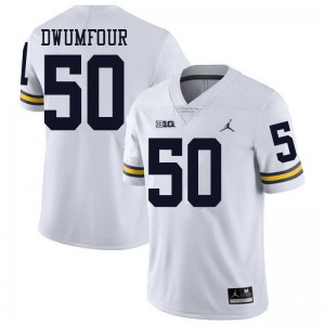 #50 Michael Dwumfour Michigan Jordan Brand Men's Stitched Jersey White