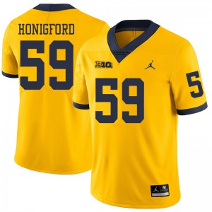 #59 Joel Honigford Michigan Wolverines Jordan Brand Men's Alumni Jerseys Yellow