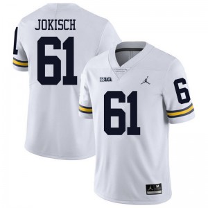 #61 Dan Jokisch Michigan Jordan Brand Men's Player Jersey White