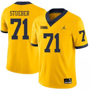 #71 Andrew Stueber University of Michigan Jordan Brand Men's Player Jersey Yellow