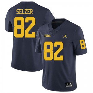 #82 Carter Selzer Michigan Jordan Brand Men's NCAA Jersey Navy