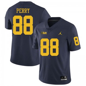 #88 Grant Perry Michigan Jordan Brand Men's Official Jersey Navy
