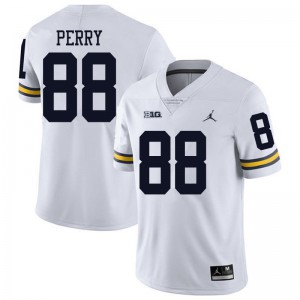 #88 Grant Perry Michigan Jordan Brand Men's University Jerseys White