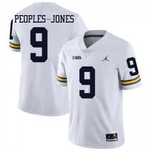 #9 Donovan Peoples-Jones Michigan Jordan Brand Men's Stitched Jerseys White