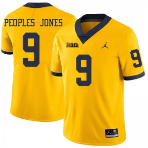 #9 Donovan Peoples-Jones Michigan Jordan Brand Men's High School Jersey Yellow