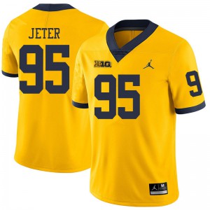 #95 Donovan Jeter Michigan Jordan Brand Men's NCAA Jerseys Yellow
