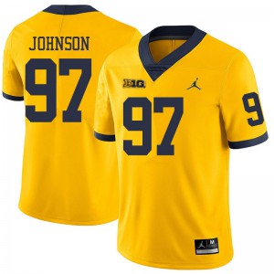 #97 Ron Johnson Michigan Jordan Brand Men's Stitched Jerseys Yellow