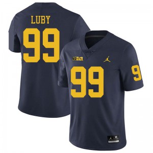 #99 John Luby University of Michigan Jordan Brand Men's Stitched Jerseys Navy