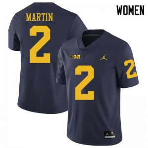 #2 Oliver Martin Michigan Jordan Brand Women's NCAA Jersey Navy