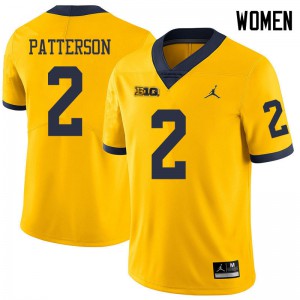 #2 Shea Patterson Wolverines Jordan Brand Women's Embroidery Jerseys Yellow