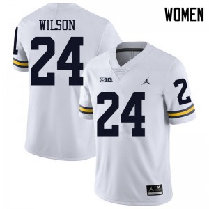 #24 Tru Wilson Wolverines Jordan Brand Women's Stitched Jerseys White