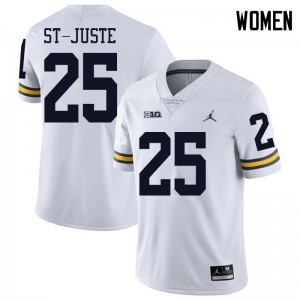 #25 Benjamin St-Juste Michigan Jordan Brand Women's Player Jerseys White