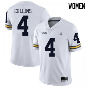 #4 Nico Collins Michigan Wolverines Jordan Brand Women's Alumni Jerseys White