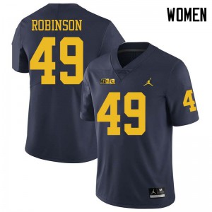 #49 Andrew Robinson Michigan Wolverines Jordan Brand Women's Stitch Jerseys Navy
