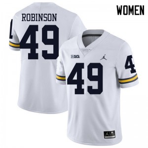 #49 Andrew Robinson Michigan Wolverines Jordan Brand Women's Alumni Jerseys White
