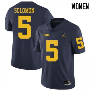 #5 Aubrey Solomon Michigan Jordan Brand Women's NCAA Jerseys Navy