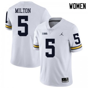 #5 Joe Milton Wolverines Jordan Brand Women's University Jerseys White