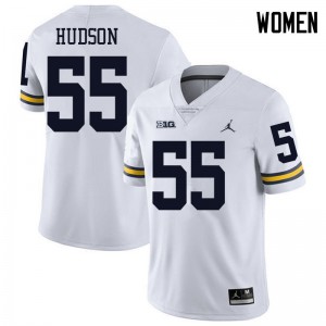 #55 James Hudson Michigan Wolverines Jordan Brand Women's University Jerseys White