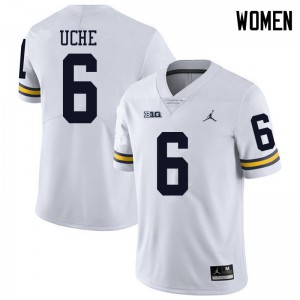 #6 Josh Uche Michigan Wolverines Jordan Brand Women's Player Jerseys White