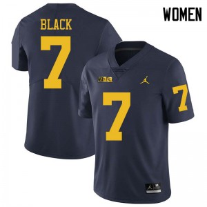 #7 Tarik Black Wolverines Jordan Brand Women's Stitched Jerseys Navy