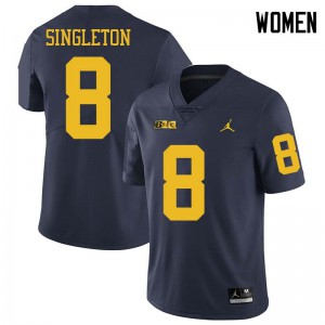 #8 Drew Singleton University of Michigan Jordan Brand Women's College Jersey Navy