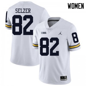 #82 Carter Selzer Michigan Jordan Brand Women's University Jersey White