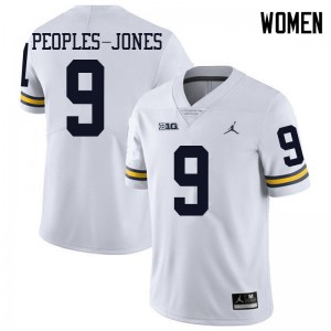 #9 Donovan Peoples-Jones Michigan Jordan Brand Women's Stitch Jersey White