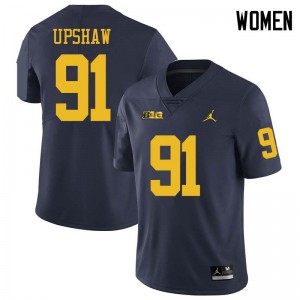 #91 Taylor Upshaw Michigan Wolverines Jordan Brand Women's College Jersey Navy