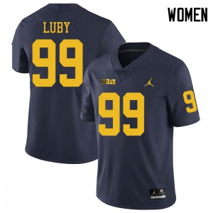 #99 John Luby Michigan Jordan Brand Women's NCAA Jersey Navy
