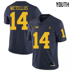 #14 Josh Metellus Michigan Jordan Brand Youth Stitched Jersey Navy
