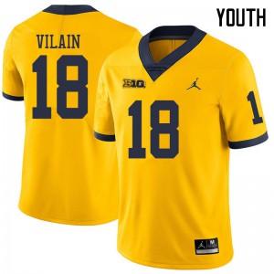 #18 Luiji Vilain Michigan Jordan Brand Youth Alumni Jersey Yellow
